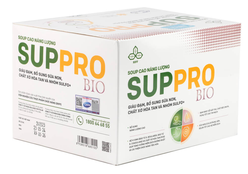 Soup cao năng lượng suppro bio 480g hộp 12 gói